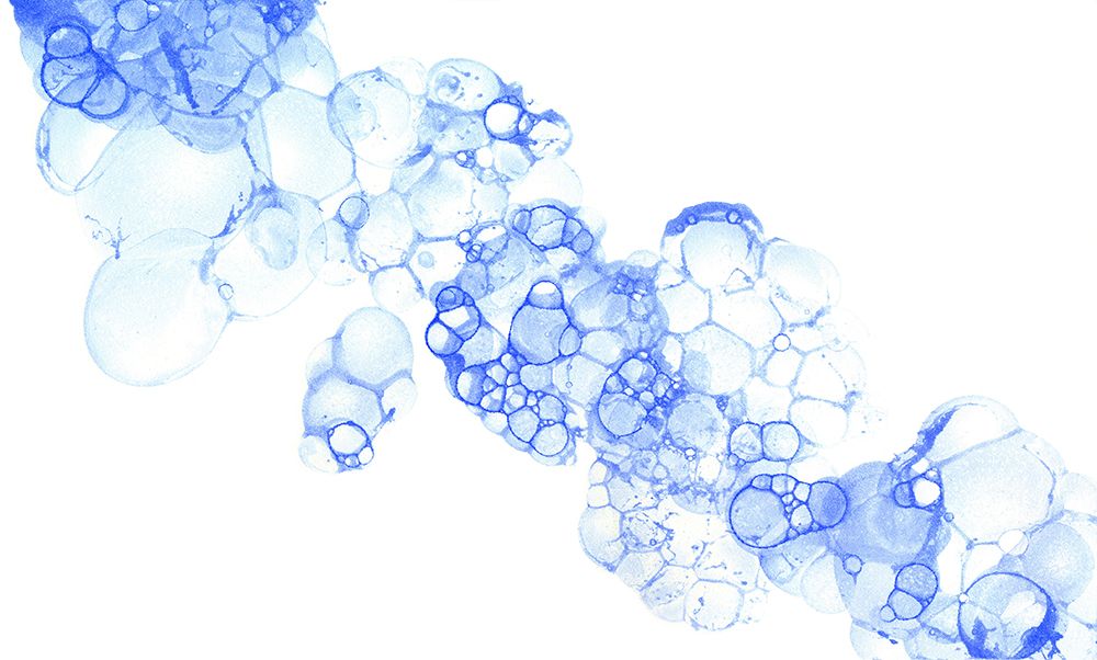 Bubblescape blue II art print by Kelsey Wilson for $57.95 CAD
