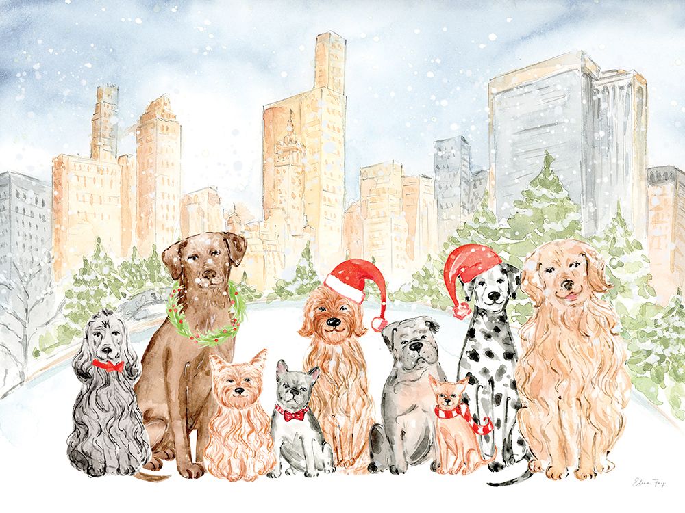 Christmas in the City landscape VI art print by Elena Fay for $57.95 CAD