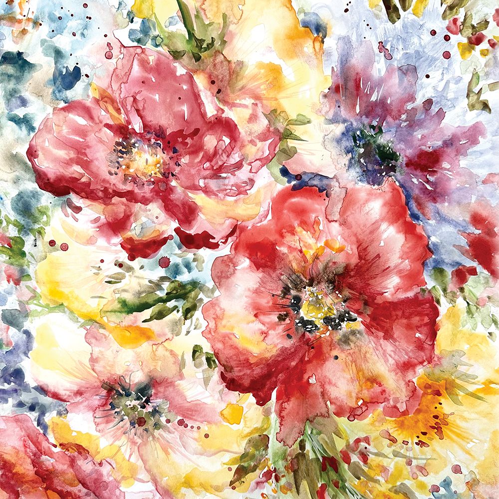 Red Floral Explosion I art print by Tre Sorelle Studios for $57.95 CAD