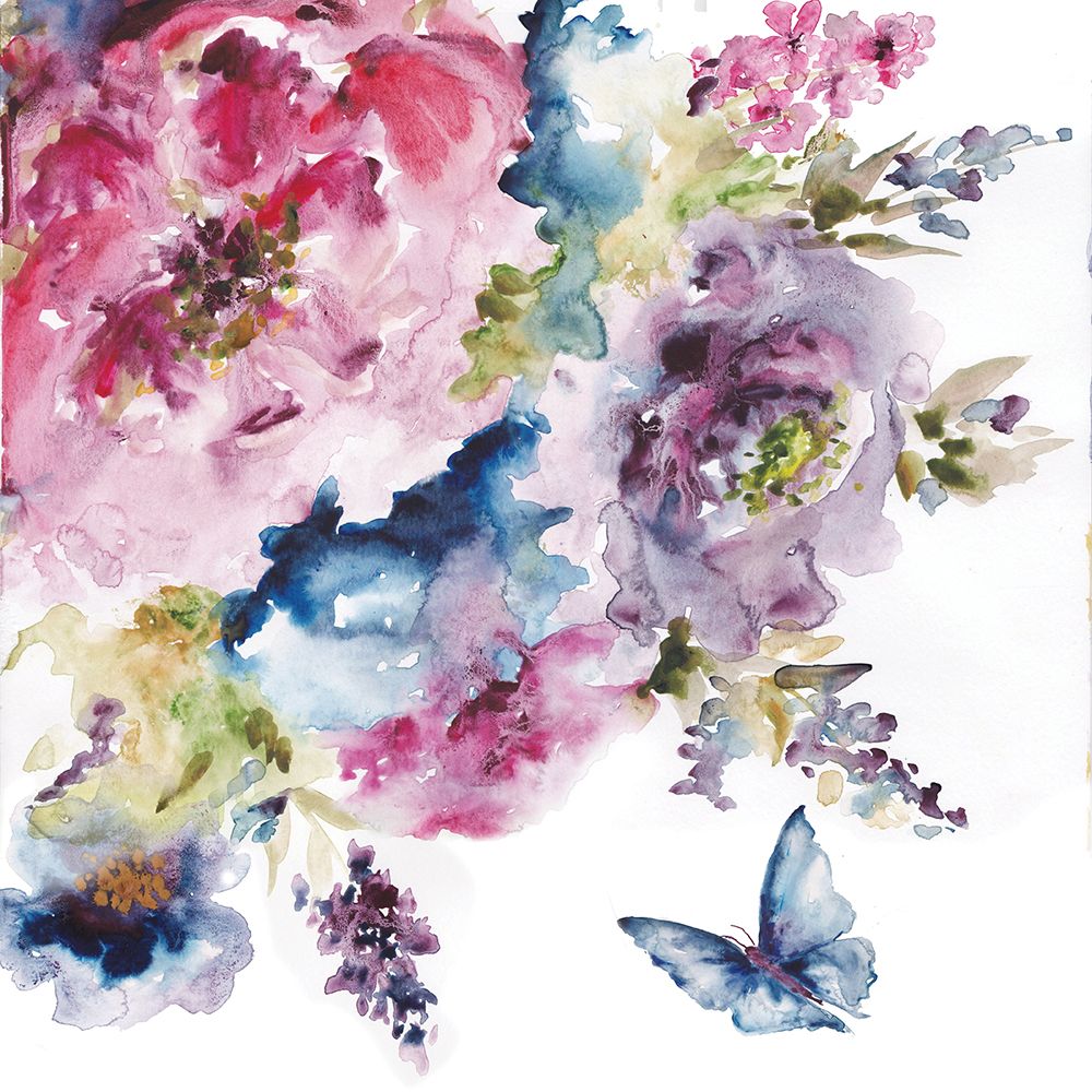 Spring Butterfly Bouquet I art print by Tre Sorelle Studios for $57.95 CAD