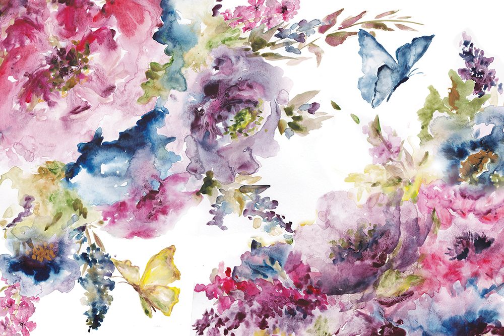Spring Butterfly Bouquet landscape art print by Tre Sorelle Studios for $57.95 CAD