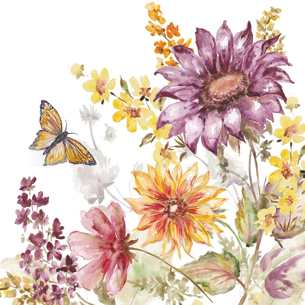 Wild Sunflower Meadow Watercolor I art print by Tre Sorelle Studios for $57.95 CAD