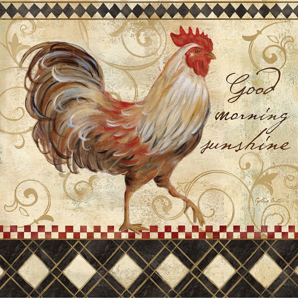 Rooster Sentiment I art print by Cynthia Coulter for $57.95 CAD