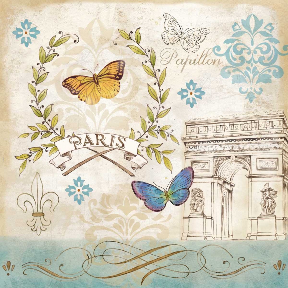 Le Papillon Paris II art print by Cynthia Coulter for $57.95 CAD
