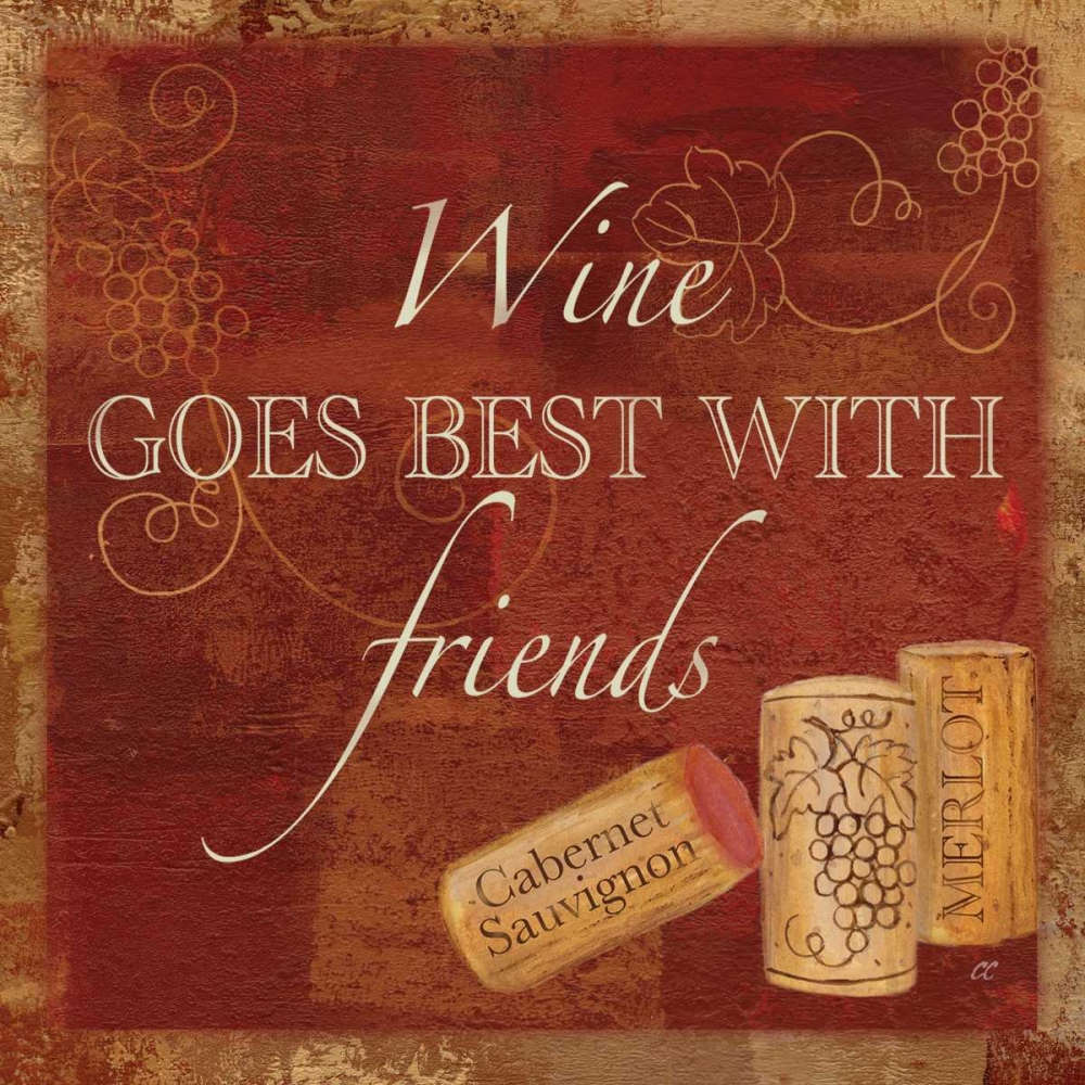 Wine Cork Sentiment I art print by Cynthia Coulter for $57.95 CAD