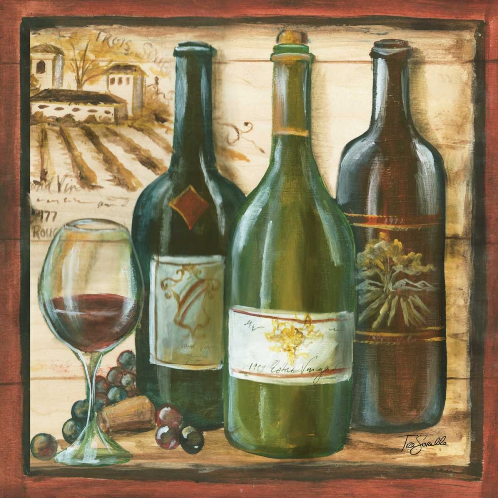 Wooden Wine Square II art print by Tre Sorelle Studios for $57.95 CAD