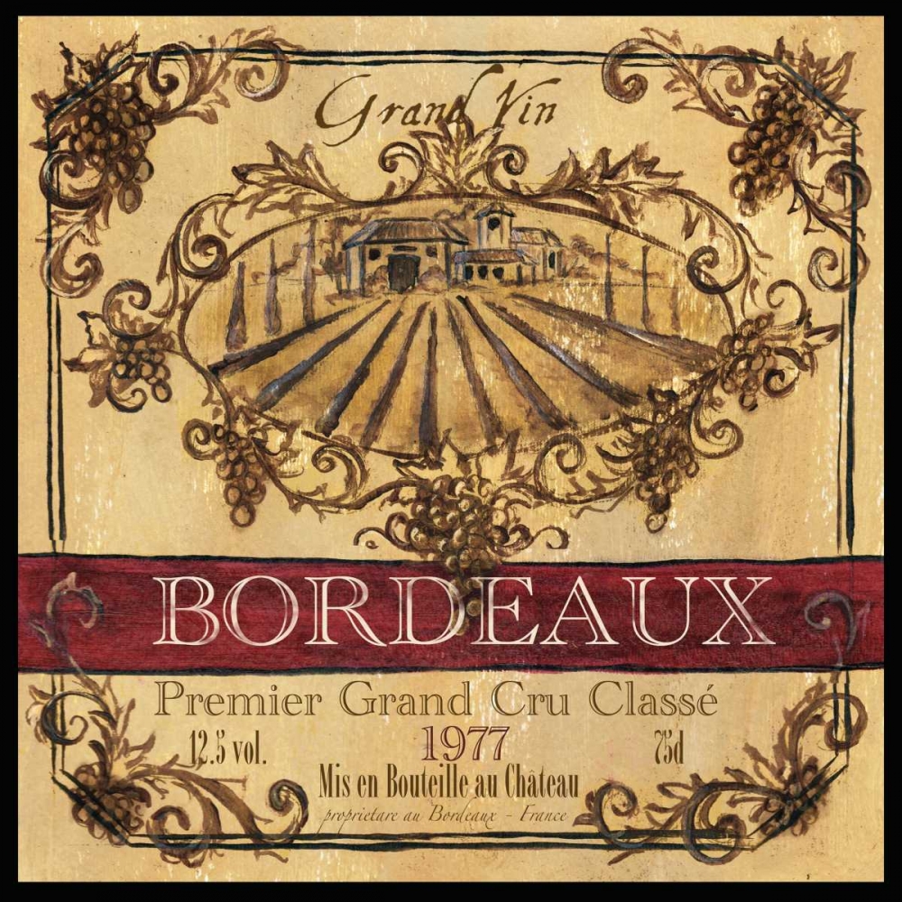 Grand Vin Wine Label III art print by Tre Sorelle Studios for $57.95 CAD