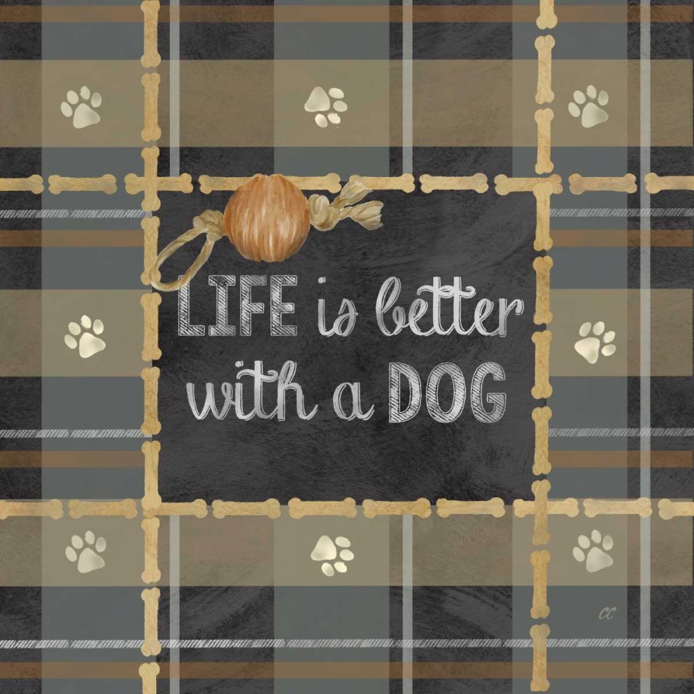 Dog Sentiment Plaid II art print by Cynthia Coulter for $57.95 CAD