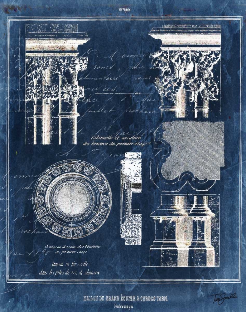 Vintage Blueprints II art print by Tre Sorelle Studios for $57.95 CAD