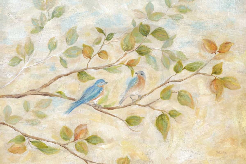 Blue Birds Branch art print by Cynthia Coulter for $57.95 CAD