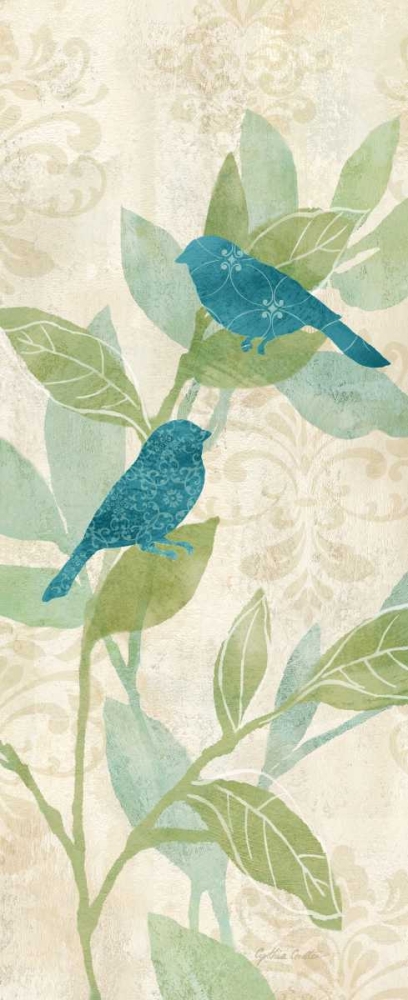 Love Bird Patterns Turquoise Panel I art print by Cynthia Coulter for $57.95 CAD