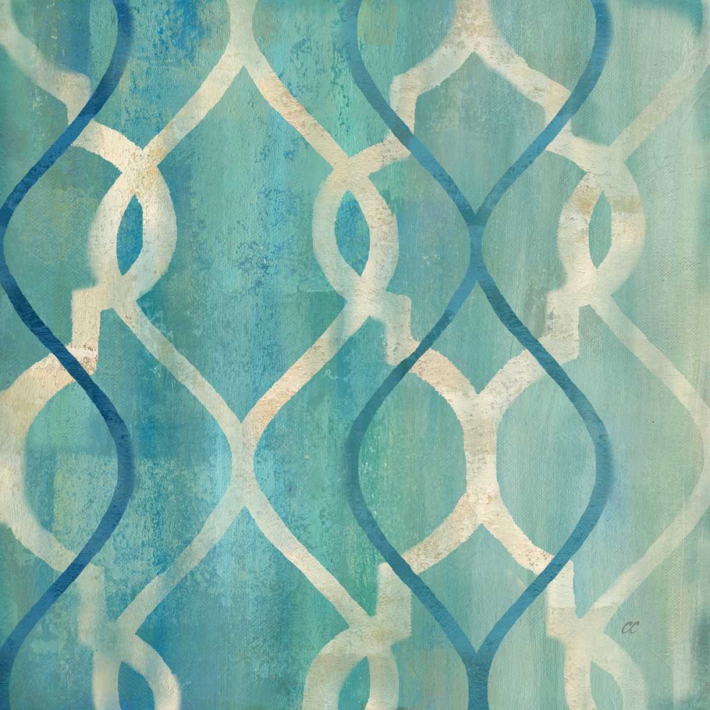 Abstract Waves Blue-Gray Tiles II art print by Cynthia Coulter for $57.95 CAD