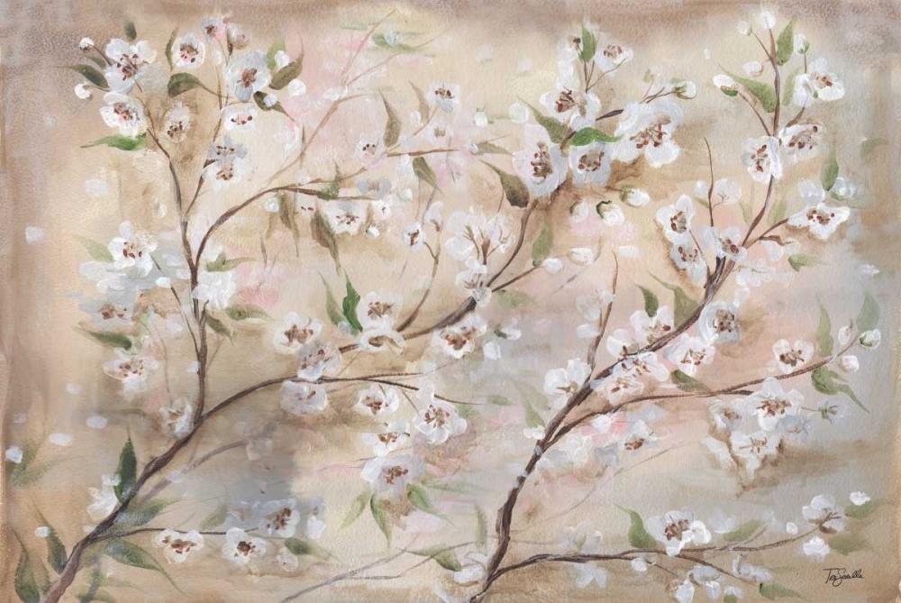Cherry Blossoms Taupe Landscape  art print by Tre Sorelle Studios for $57.95 CAD