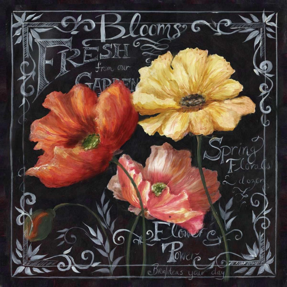 Flowers in Bloom Chalkboard II  art print by Tre Sorelle Studios for $57.95 CAD