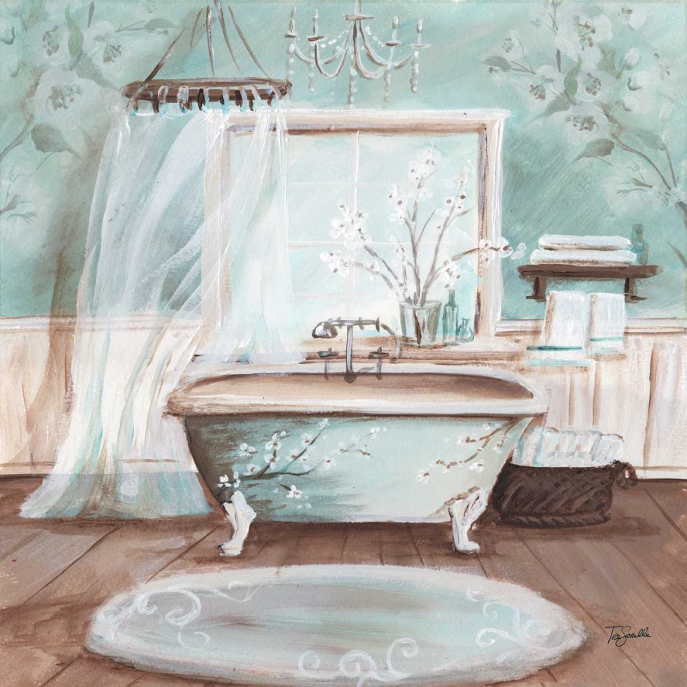 Aqua Blossom Bath II  art print by Tre Sorelle Studios for $57.95 CAD
