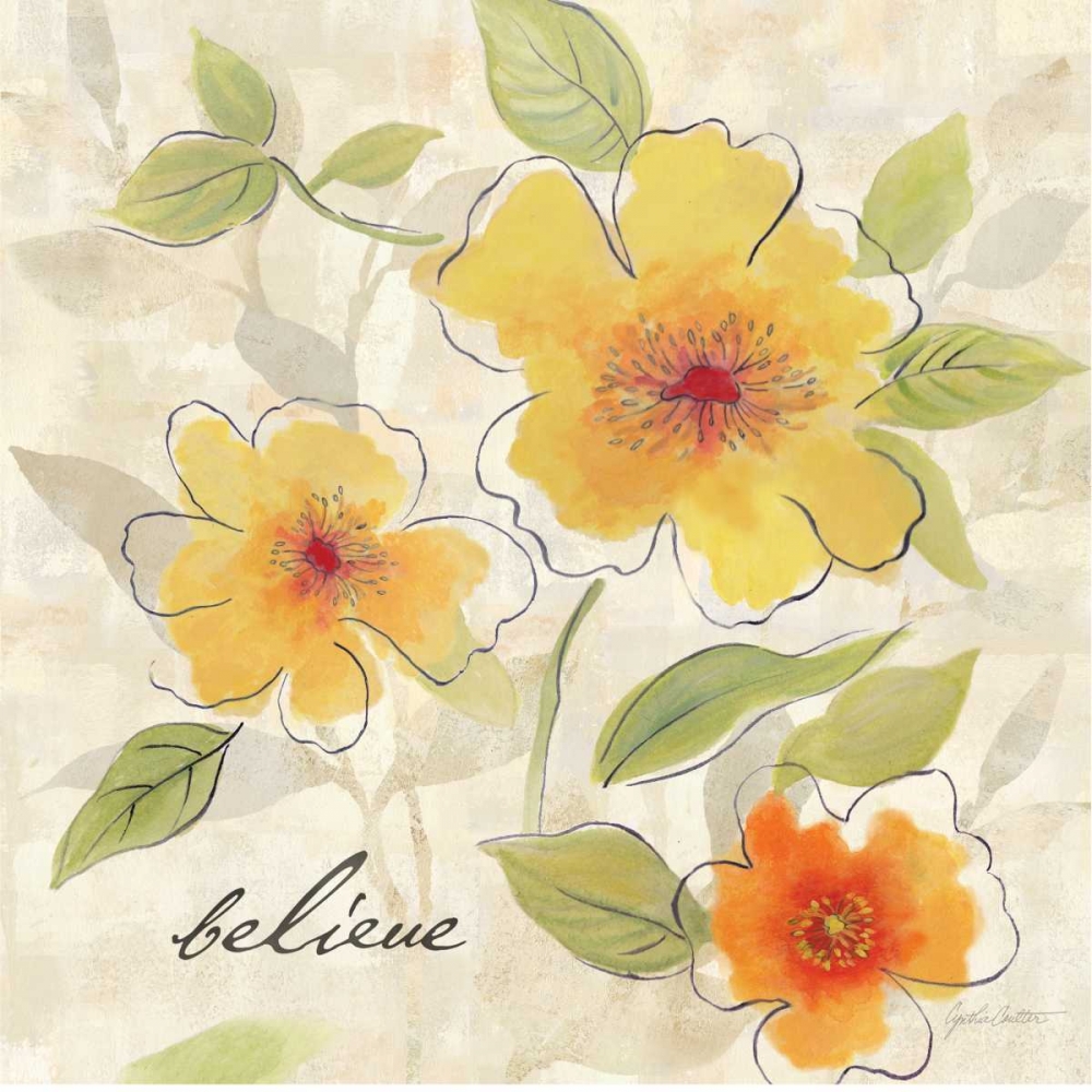 Bright Yellow Garden Trio II art print by Cynthia Coulter for $57.95 CAD