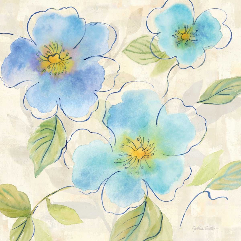 Blue Poppy Garden I art print by Cynthia Coulter for $57.95 CAD
