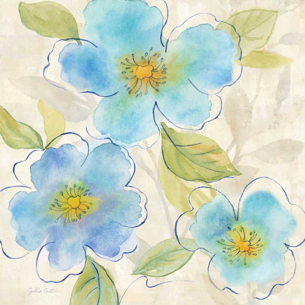 Blue Poppy Garden II art print by Cynthia Coulter for $57.95 CAD