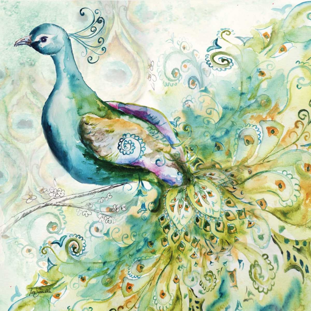 Bohemian Peacocks II art print by Tre Sorelle Studios for $57.95 CAD