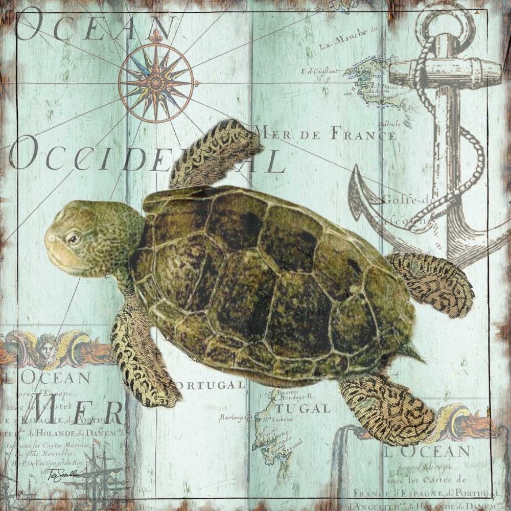 Antique La Mer IV art print by Tre Sorelle Studios for $57.95 CAD