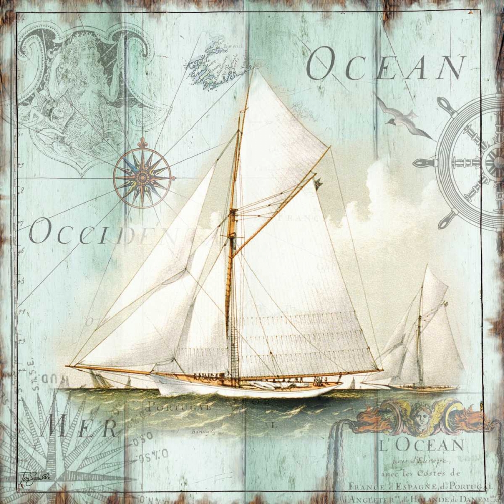 Antique La Mer VII art print by Tre Sorelle Studios for $57.95 CAD