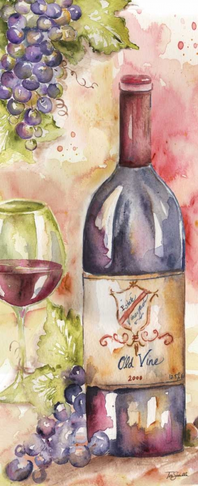 Watercolor Wine Panel I art print by Tre Sorelle Studios for $57.95 CAD
