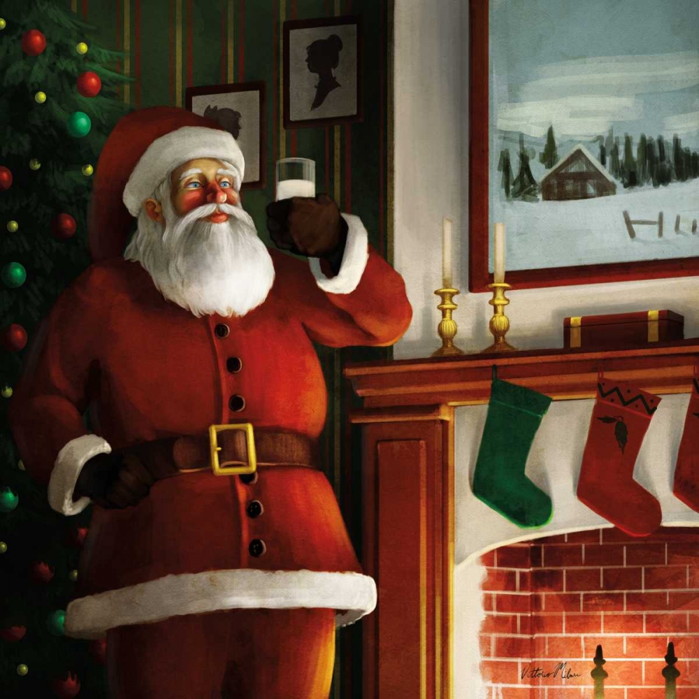 Christmas Eve Santa art print by Vittorio Milan for $57.95 CAD