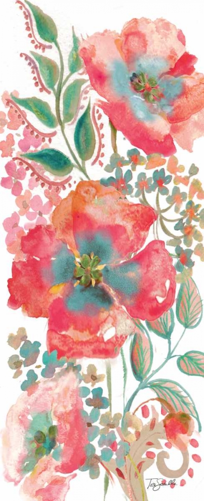 Bohemian Poppies Pink/Teal II art print by Tre Sorelle Studios for $57.95 CAD