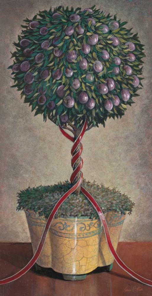 Holiday Plum Topiary art print by Arnie Fisk for $57.95 CAD