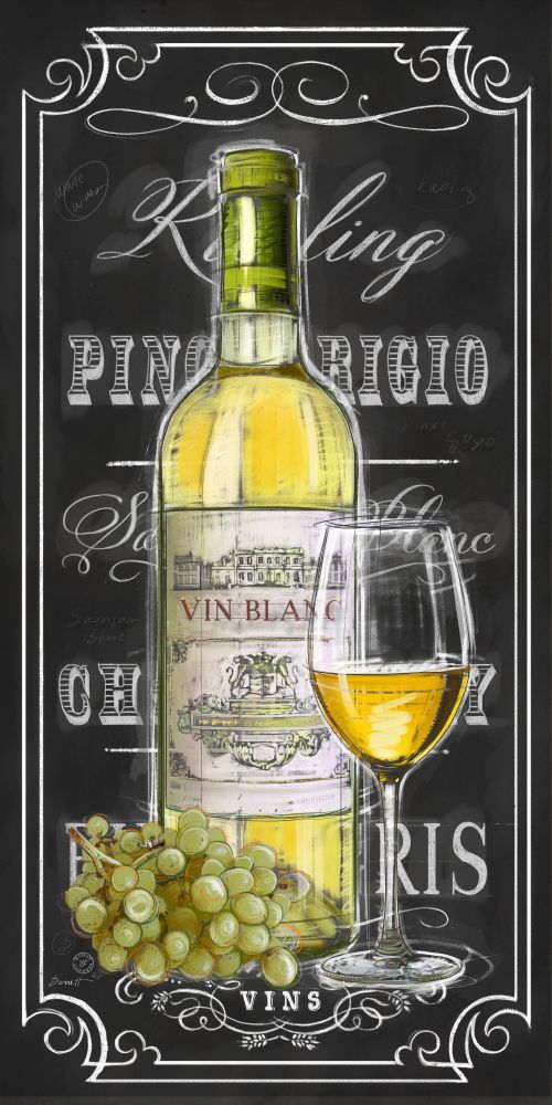 Chalkboard Sign Vin Blanc art print by Chad Barrett for $57.95 CAD