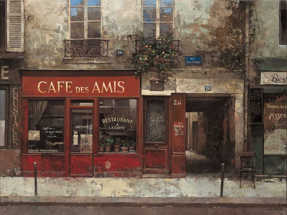 Cafe Des Amis art print by Chiu Tak Hak for $57.95 CAD