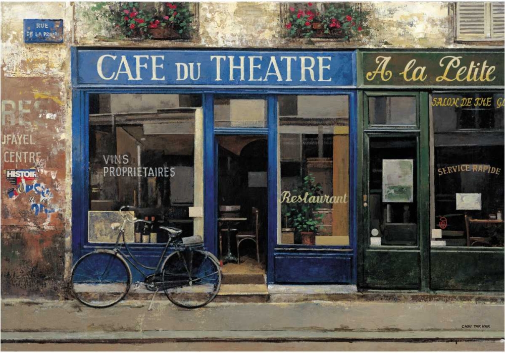 Cafe du Theatre art print by Chiu Tak Hak for $57.95 CAD