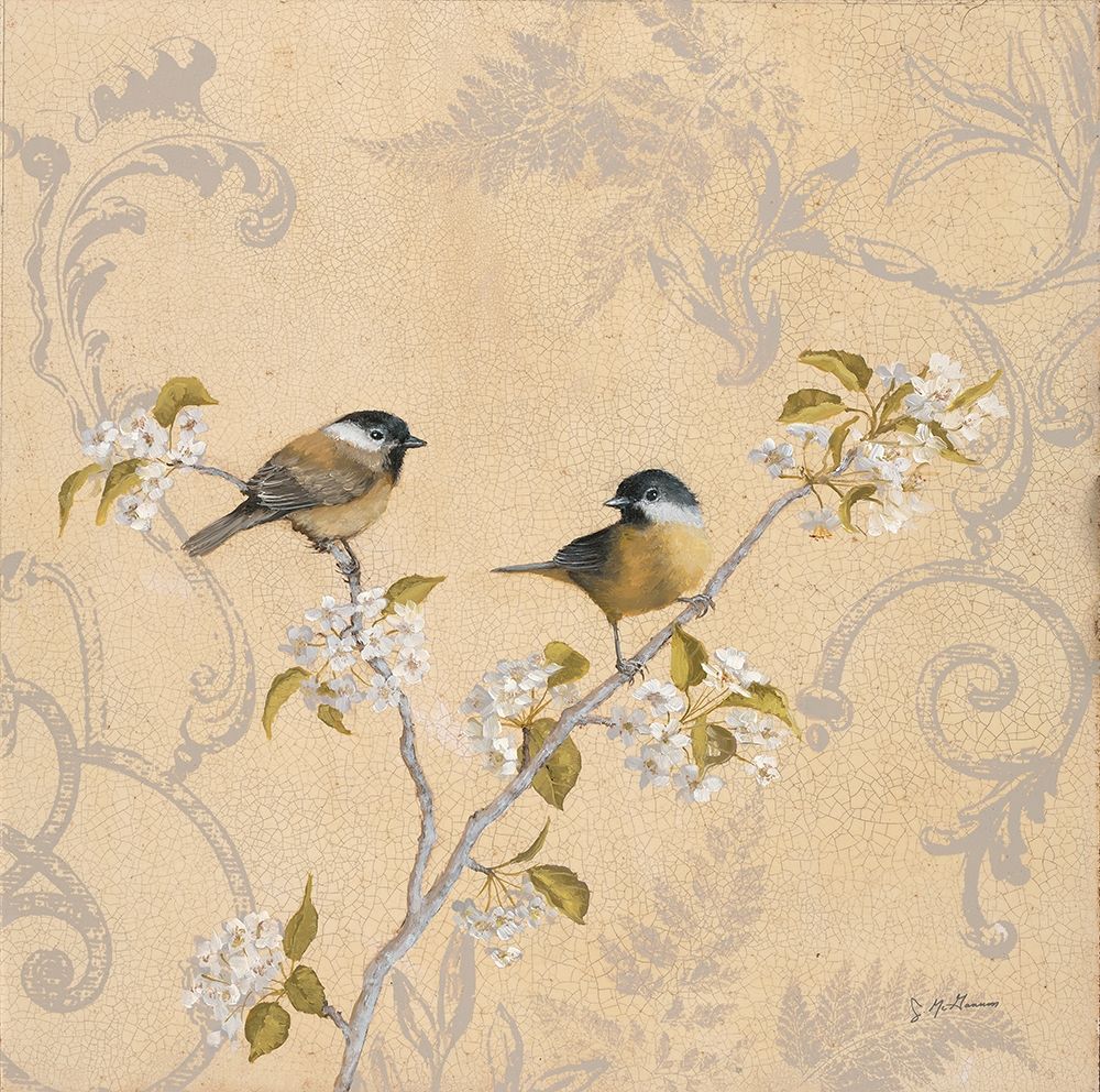 Chickadee and Pear art print by Jill Schultz McGannon for $57.95 CAD
