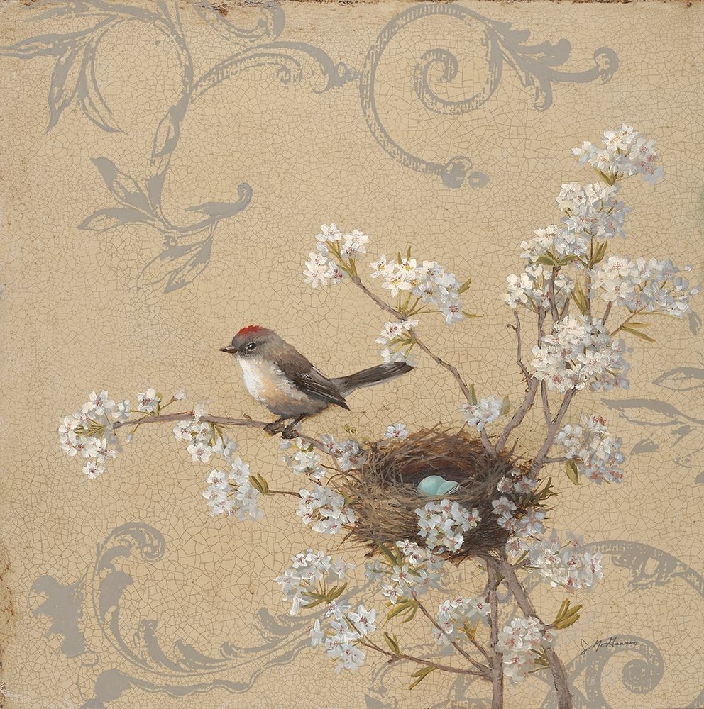 Kinglet and Pear art print by Jill Schultz McGannon for $57.95 CAD