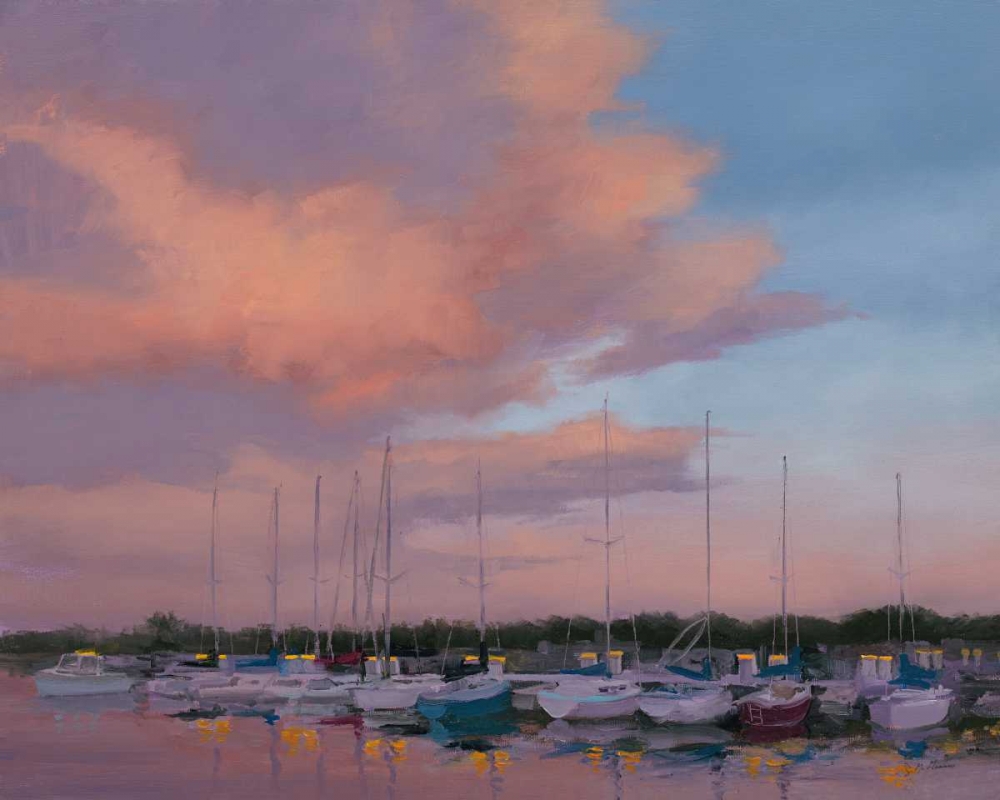 Marina Sunset art print by Jill Schultz McGannon for $57.95 CAD