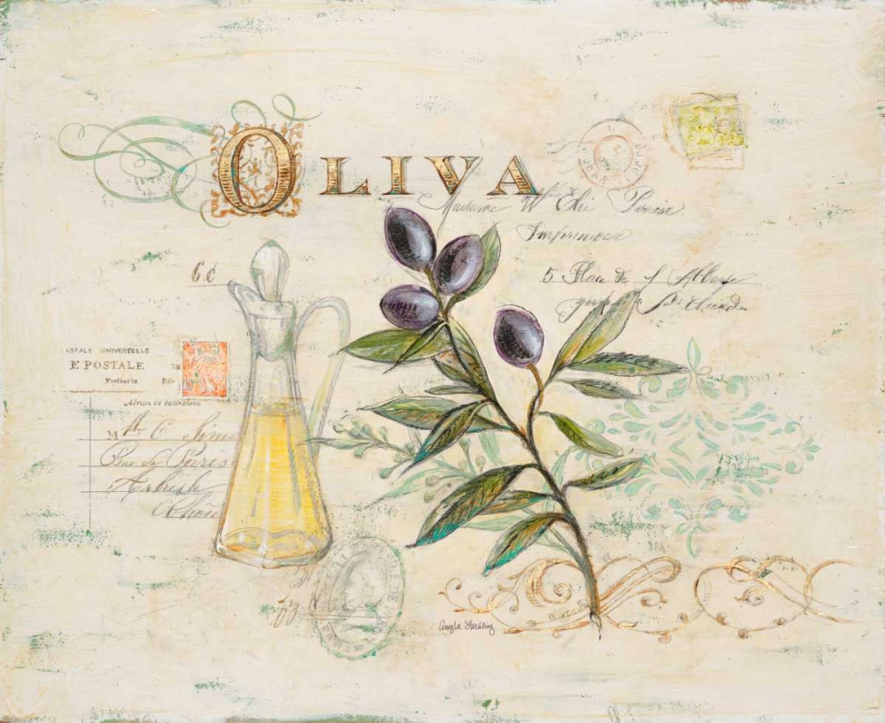 Tuscan Olive Oil art print by Angela Staehling for $57.95 CAD
