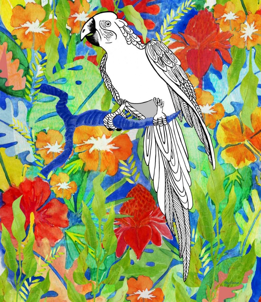 Tropical Paradise Parrot 1 art print by Mary Escobedo for $57.95 CAD