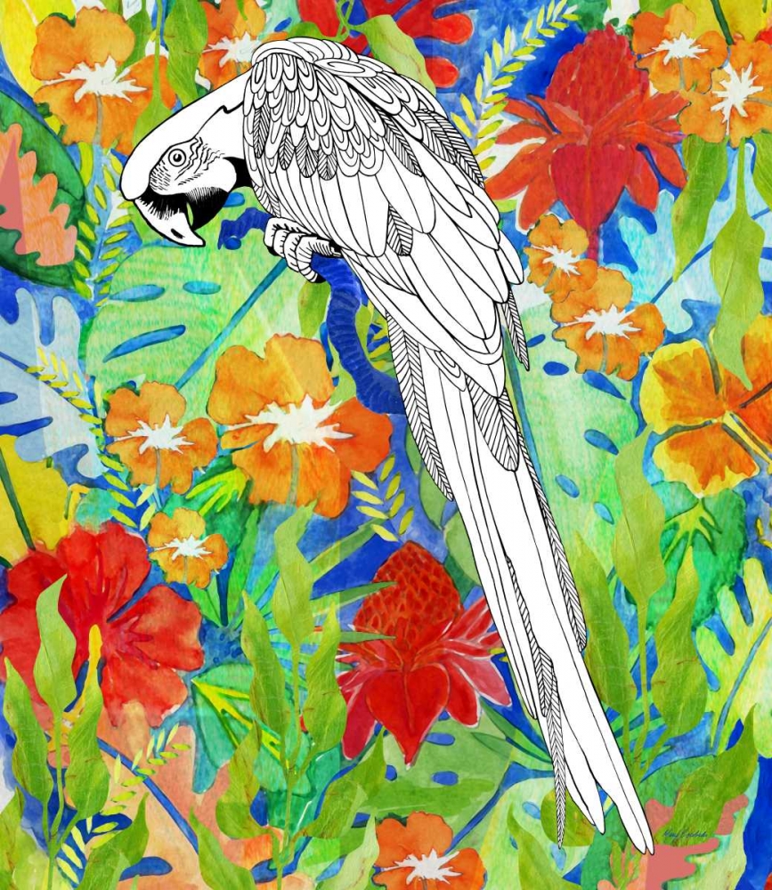 Tropical Paradise Parrot 2 art print by Mary Escobedo for $57.95 CAD