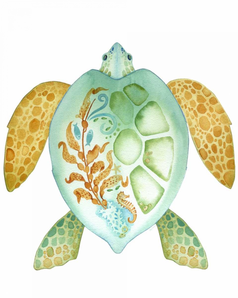 Tropical Sea Turtle 1 art print by Mary Escobedo for $57.95 CAD