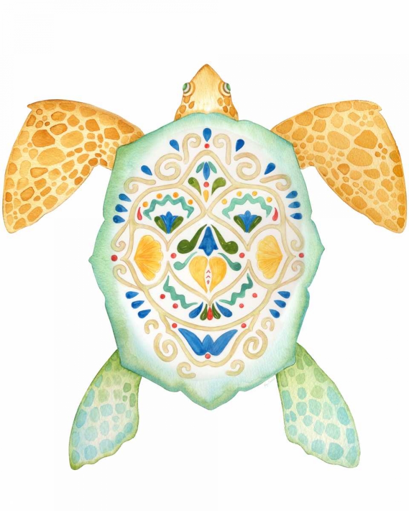 Fiesta Sea Turtle 1 art print by Mary Escobedo for $57.95 CAD