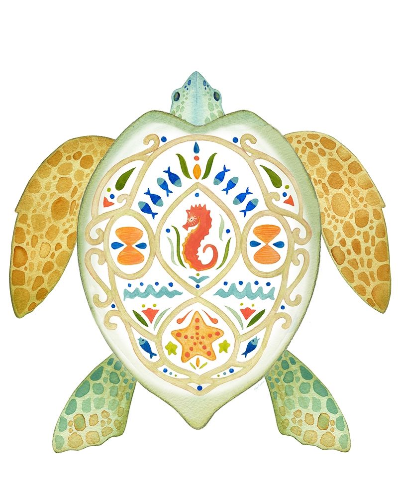 Holiday By The Sea, Turtle 1 art print by Mary Escobedo for $57.95 CAD