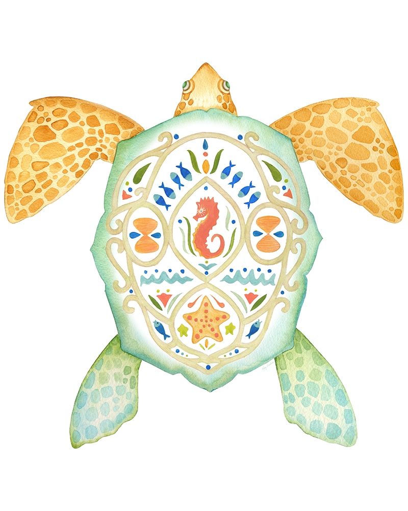 Holiday By The Sea, Turtle 1 art print by Mary Escobedo for $57.95 CAD