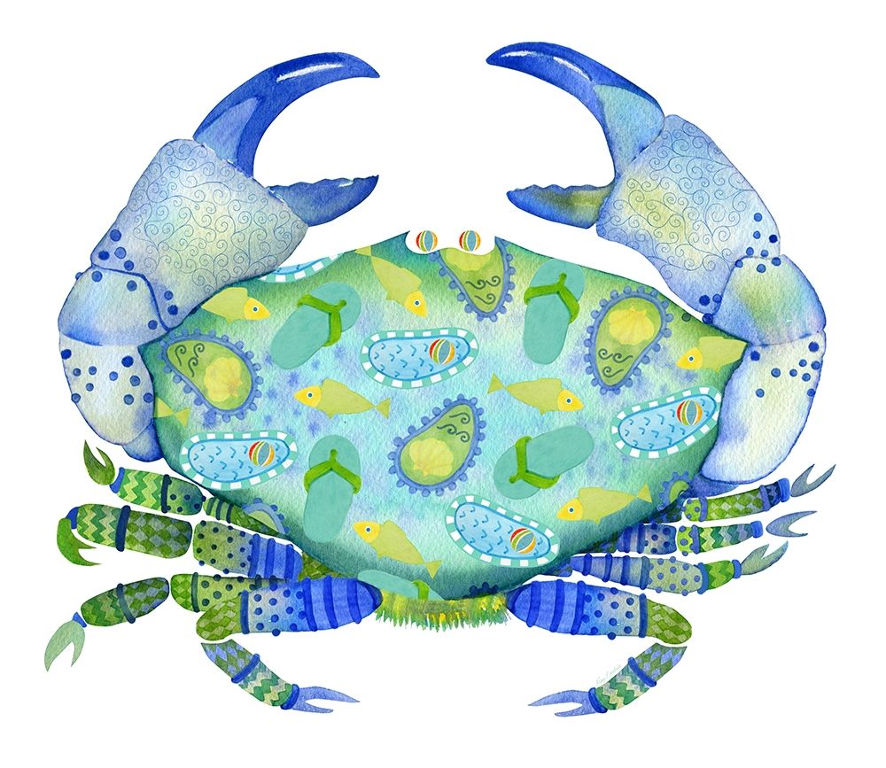 Beach Fun Crab art print by Mary Escobedo for $57.95 CAD