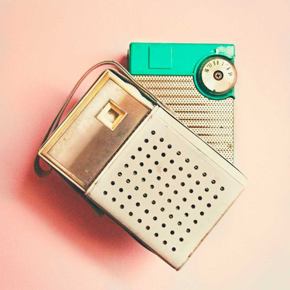 Vintage Transistor Radio on Pink art print by Vicki Dvorak for $57.95 CAD