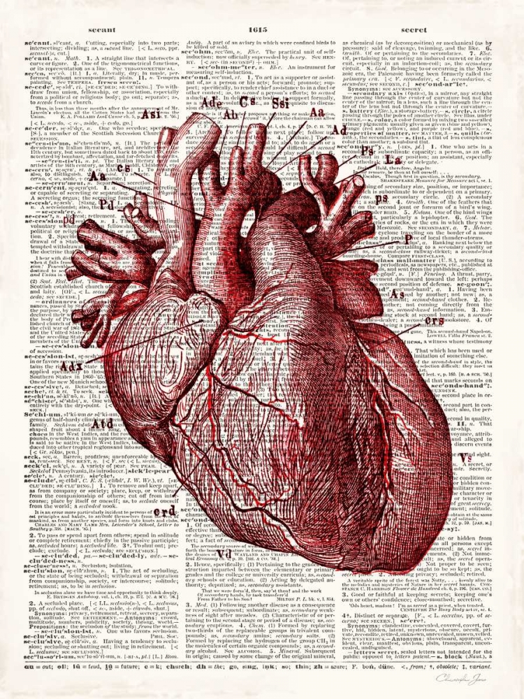 Vintage Anatomy Heart art print by Christopher James for $57.95 CAD