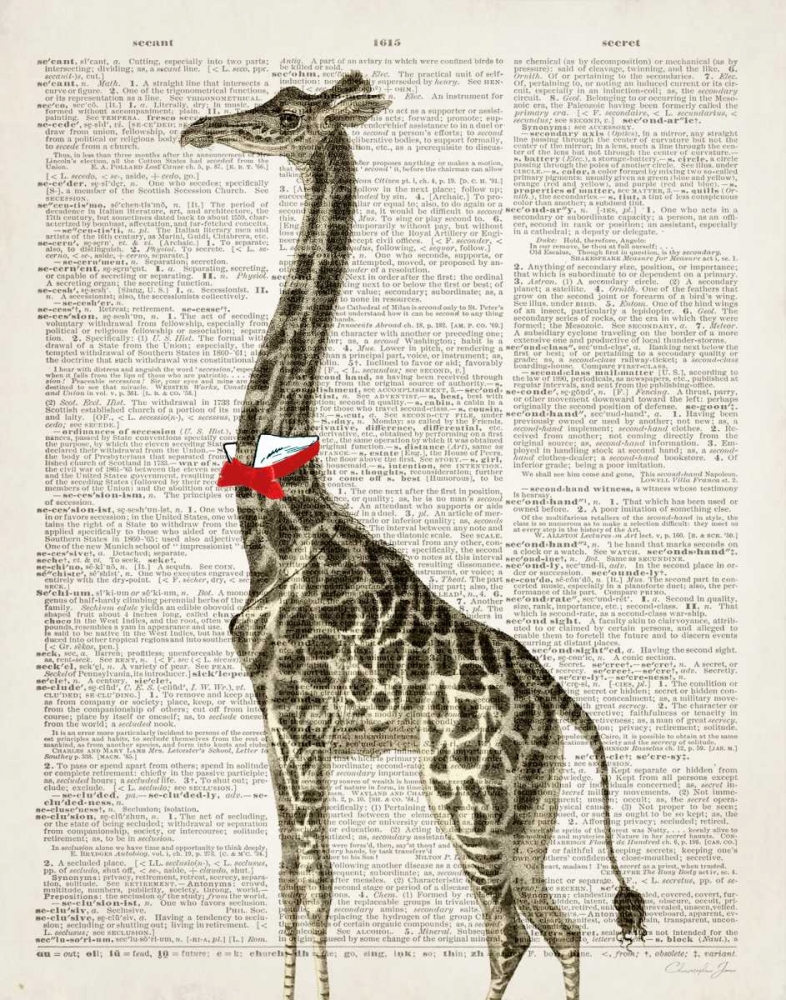 Dapper Giraffe art print by Christopher James for $57.95 CAD