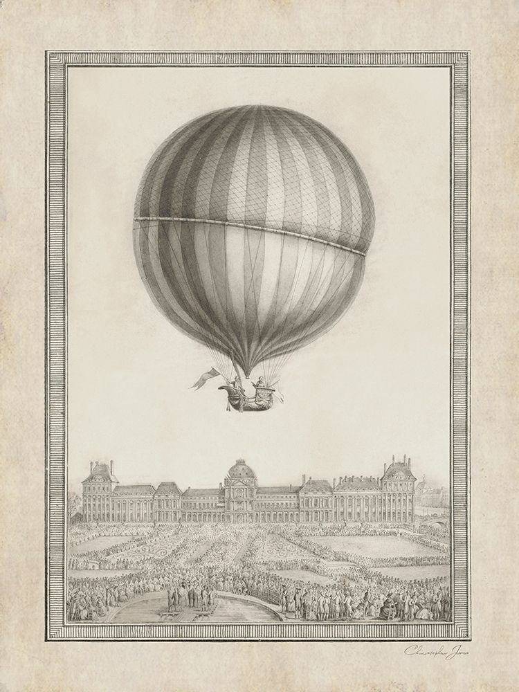 Balloon Over Paris art print by Christopher James for $57.95 CAD