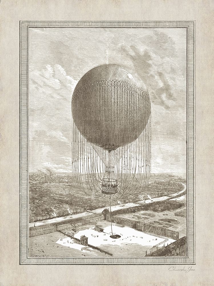 Balloon Over The Seine art print by Christopher James for $57.95 CAD