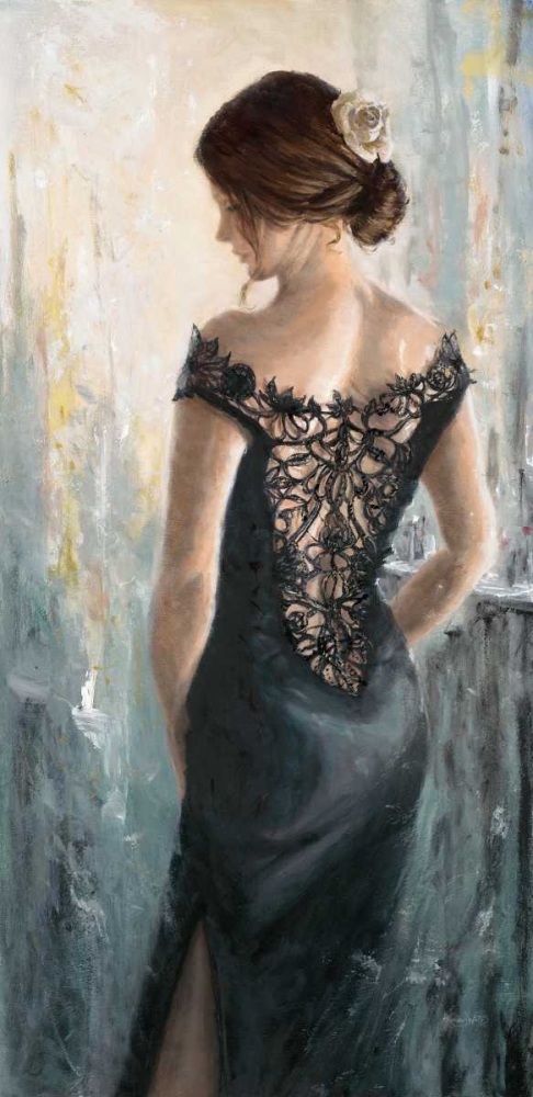 Black Lace-White Rose art print by Karen Wallis for $57.95 CAD