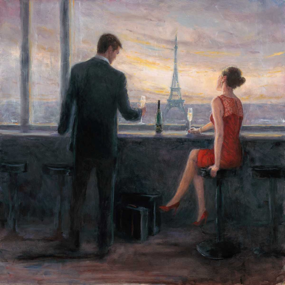 Paris Evening Romance art print by Karen Wallis for $57.95 CAD